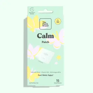 The Patch Brand Calm Patch - Promotes Peaceful Relaxation with Valerian Root Vitamin B6 & Ashwagandha - 15 Clear Patches