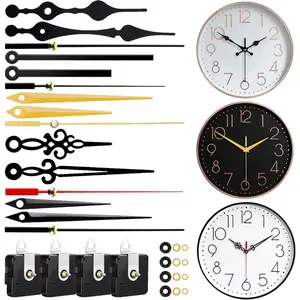 4 count High Torque Quartz Clock Movement Mechanism Replacement Clock Kit with 5 Different Pairs of Hands Clock for DIY Repair Clock  Shaft Lengths 12mm 15.5mm 21.5mm (Style 1)