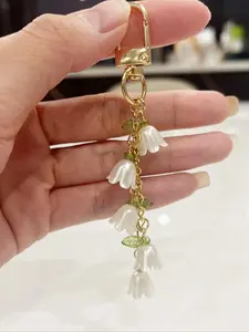 Mother's Day Gift Faux Pearl & Flower Decor Keychain, Cute Keychain for Women & Girls, Fashion Accessories for Bag Decoration, Trendy All-match & Exquisite Keychain for Birthday Gift, Keychain Kawaii, Cute Charms Keychain, Stylish Keychain