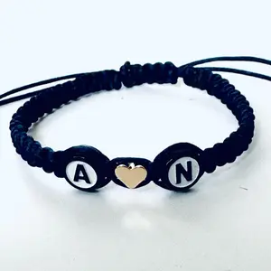 Macrame Initial Bracelets, Adjustable Sliding Knot Bracelets,Fashion Costume Jewelry Bracelets, Stylish Women's Accessory for Daily Wear