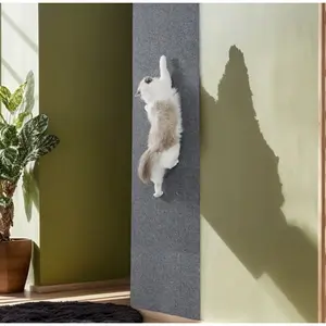 DIY Cuttable Self Adhesive Cat Scratcher Wall Mat, Durable Cat Scratching Pad, Vertical Scratcher, Multi Function Cat Claw Grinding Mat for Kitten, Protect Furniture