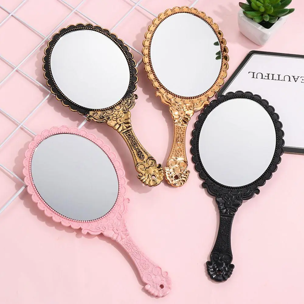 New  Dresser Mirror Standing Makeup Vintage Vanity Mirror Oval-Shape Handheld Mirror