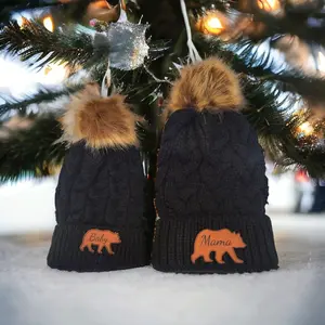 Mama Bear Baby Bear Beanie