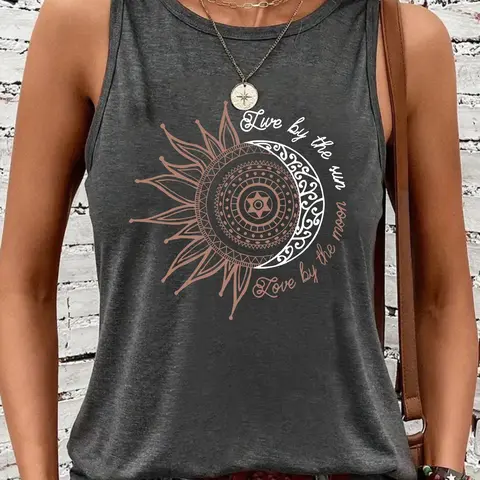 Women's Loose-Fitting Animal Print Vest, Breathable Tank Top, Casual Round Neck Sleeveless Summer Top, Comfortable Breathable Daily Wear Sleeveless Clothing S-Xxl
