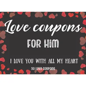 Love Coupons for Him: 50 Vouchers Book For Husband, Boyfriend | Gifts from Wife for Date Night, Valentine's day, Birthday, Christmas, Easter, Anniversary