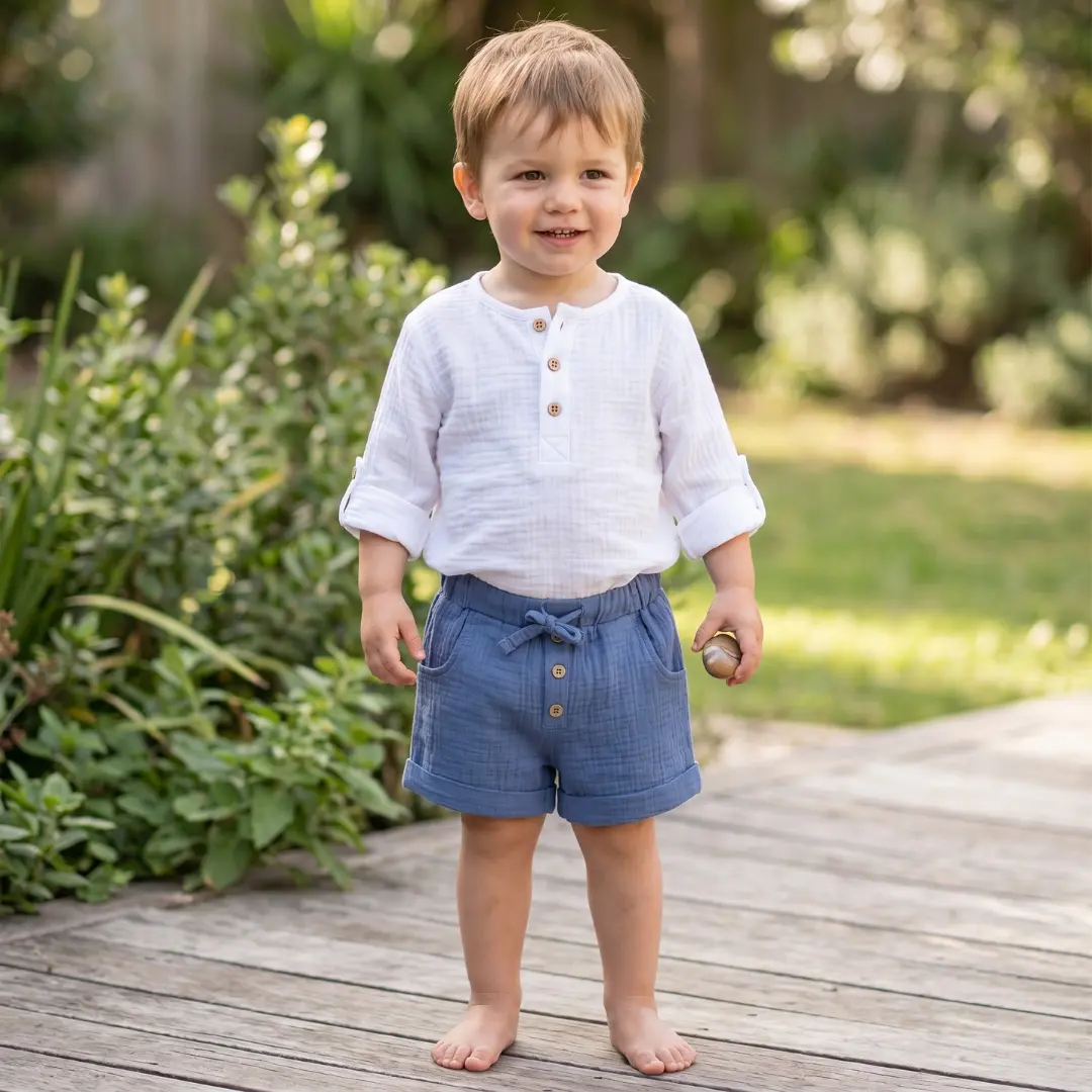Organic Cotton Muslin Button-Up Shirt Organic Cotton Muslin Button-Up Shirt