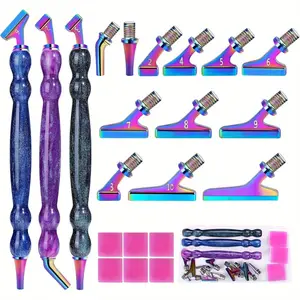 21pcs Diamond Painting Pen Set, Alloy Screw Thread Tips, Polyresin Grip, 5D Diamond Art Tools with Multi-Placer Accessories for DIY Craft