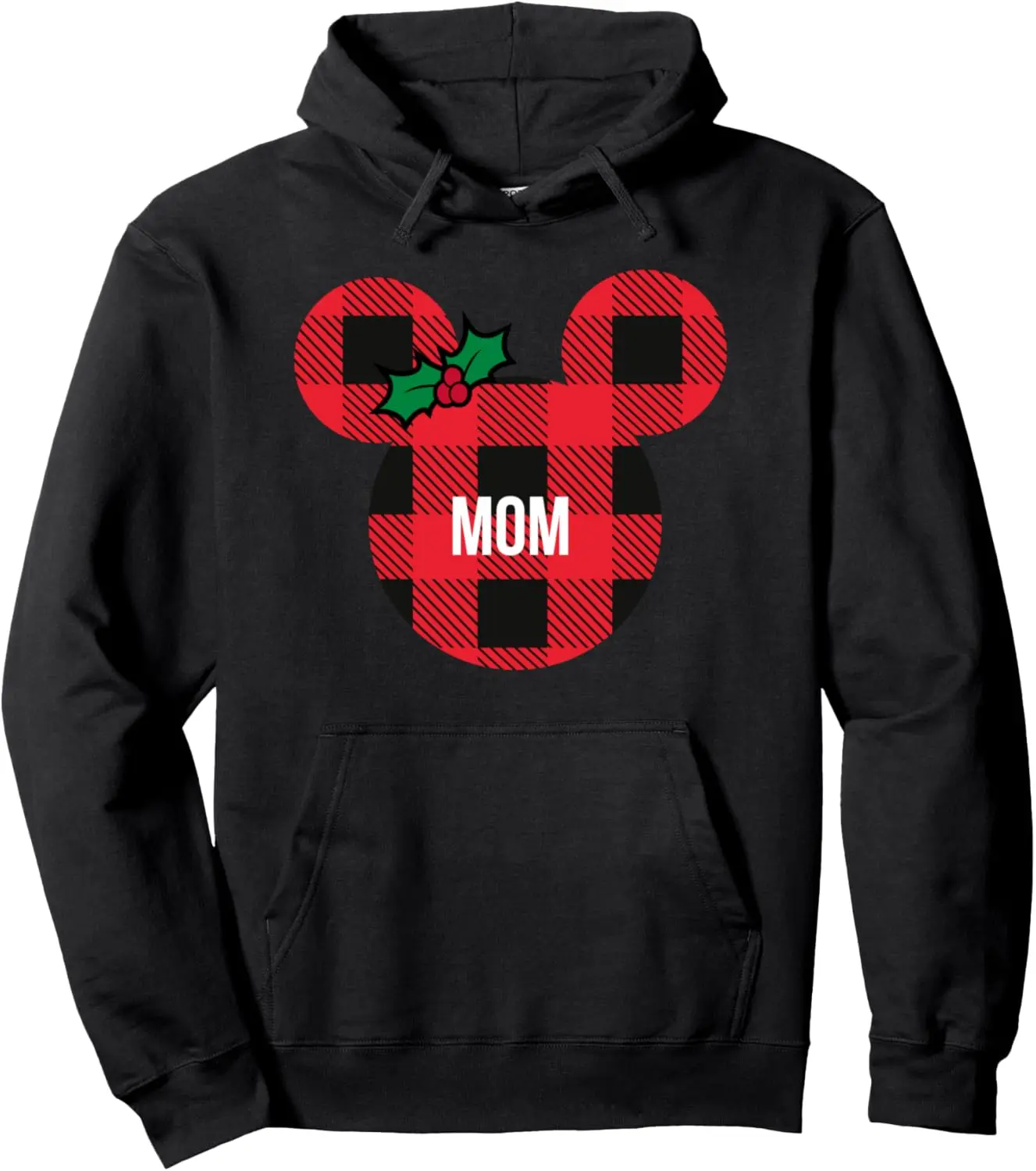 Minnie Mouse Family Matching Holiday Plaid Mom Pullover Hoodie