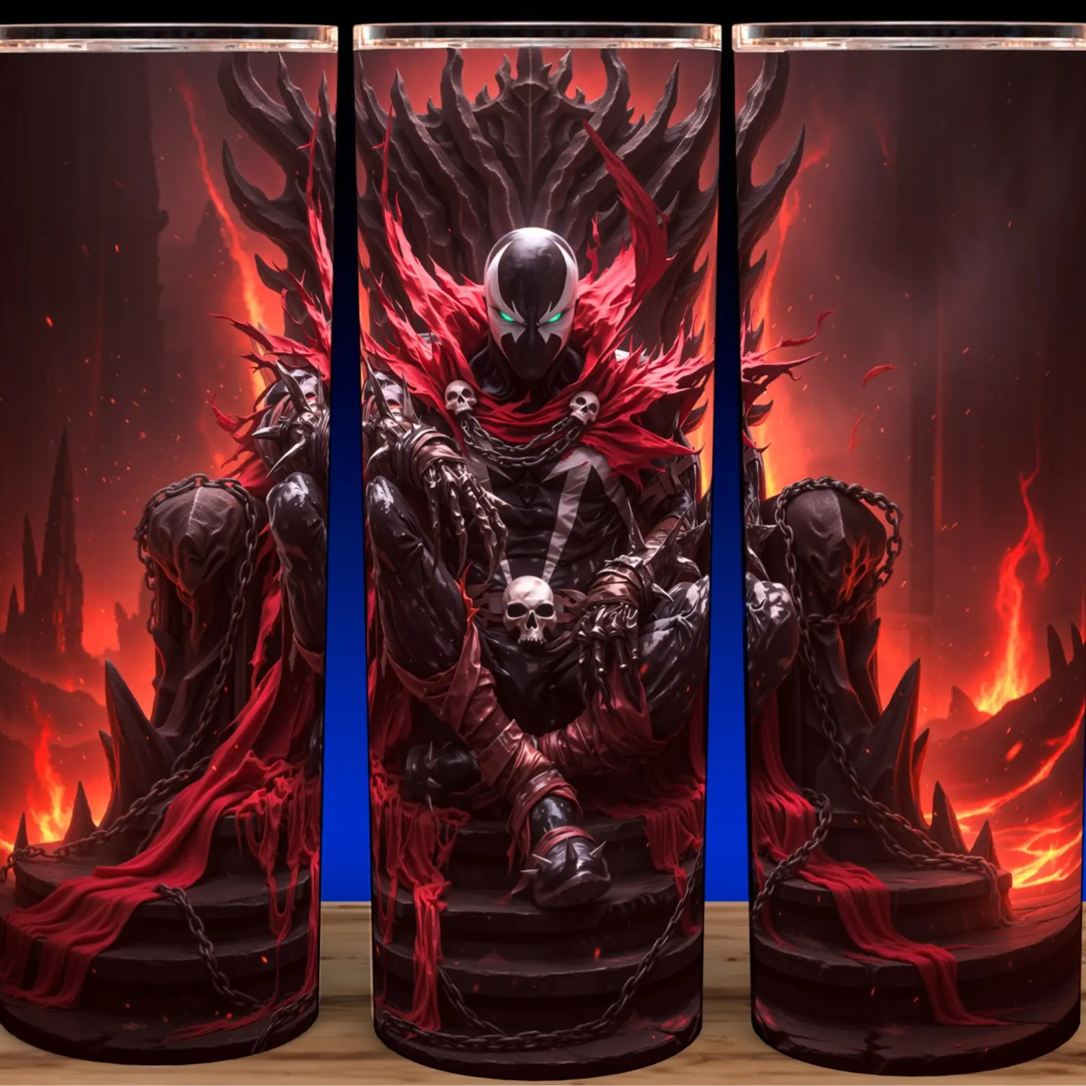 Spawn in Hell Superhero Cup Mug Tumbler 20oz with Lid and Straw - Elegant Drinkware for Action Movie Fans - Stainless Steel Flasks Glossy