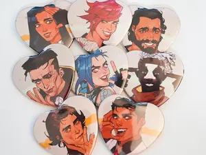 ARCANE CHARACTERS 2.25" HEART BUTTONS