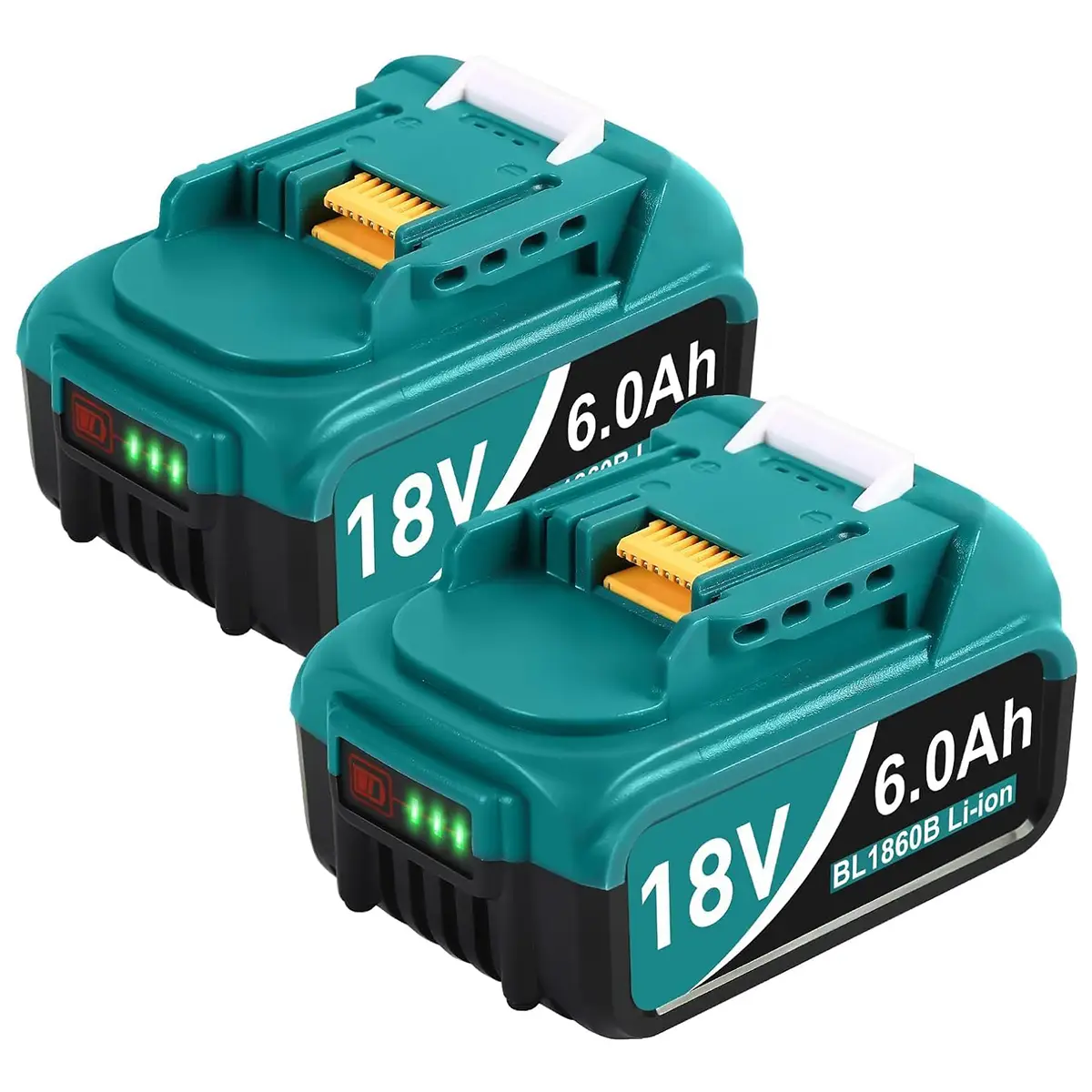 Amityke 2Pack 6.0Ah Replacement for Makita 18V Battery Upgrade Version, Compatible with Makita 18V Tools and Charger, Large Capacity and Safety Effici