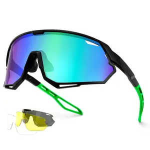 Meeloog 26g Polarized Cycling Sunglasses – 3 Interchangeable Lenses for Road & Mountain Biking | UV Protection Sports Eyewear for Men & Women ST0155