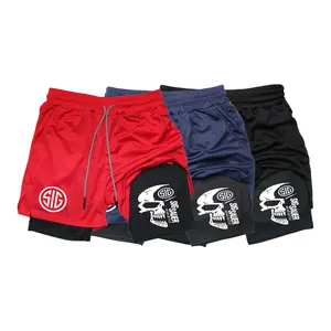 3PC SIG Men 2 in 1 Layered Shorts Tactical Style with Utility Pockets Plus Size S 3XL Big and Tall Gym Workout Shorts High Elasticity Training Running Basketball Quick Dry Breathable Compression Liner Summer Gear
