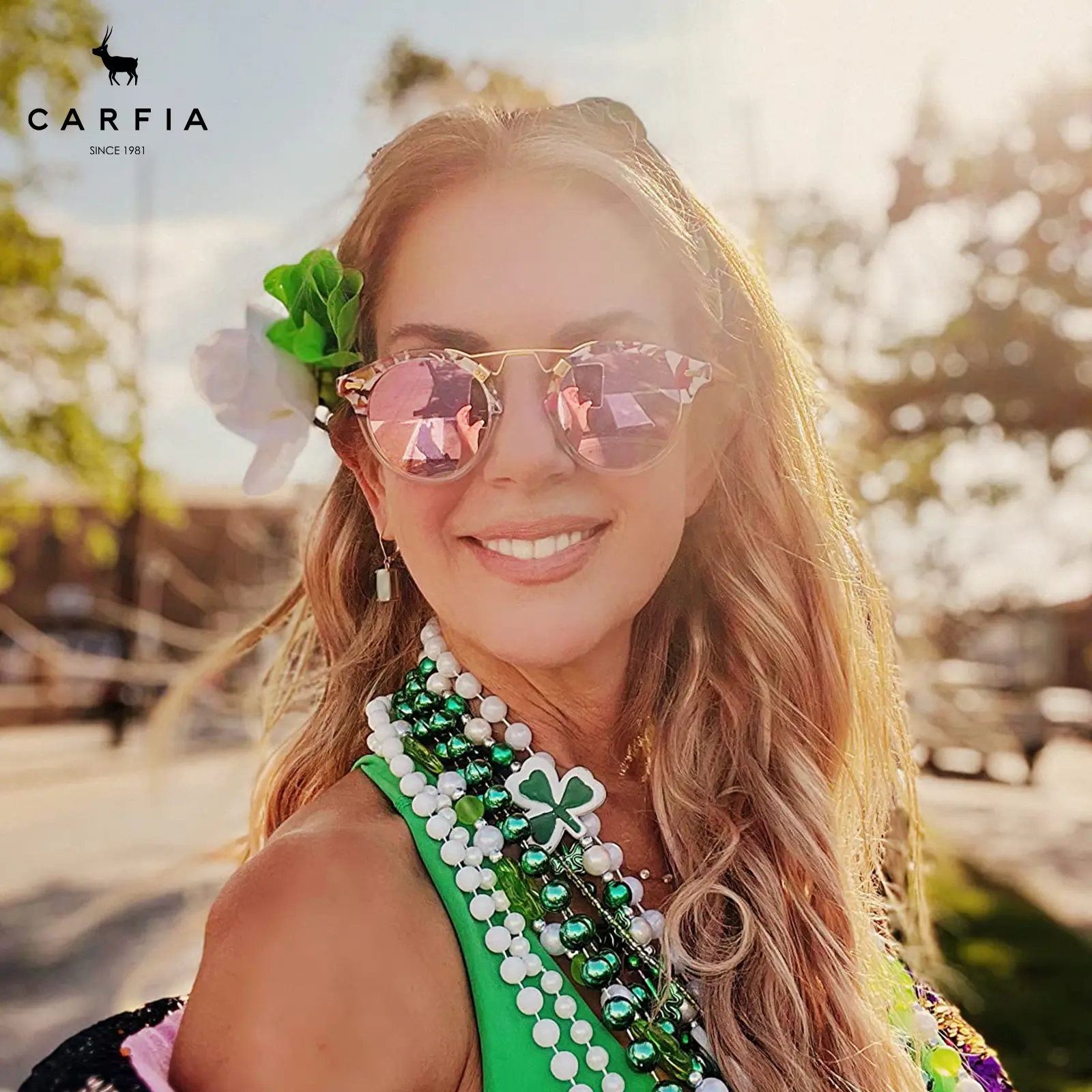 CARFIA Small Face Acetate Polarized Sunglasses for Women UV Protection, Retro Double Bridge Eyewears Metal Brow Round Sunnies