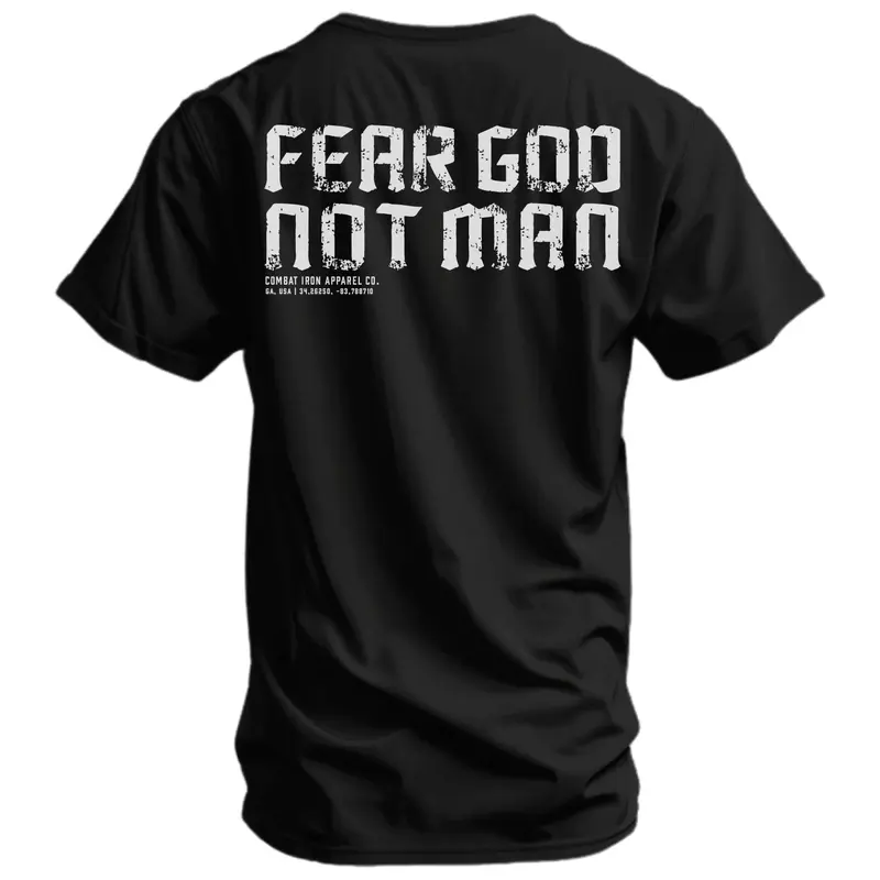 COMBAT IRON Men's Crew Neck Short-Sleeve Pre-Shrink Cotton-Poly Graphic T-Shirt - Durable Fabric, Streetwear Athletic Casual Graphic Clothing Top for Men's T Shirts Needs