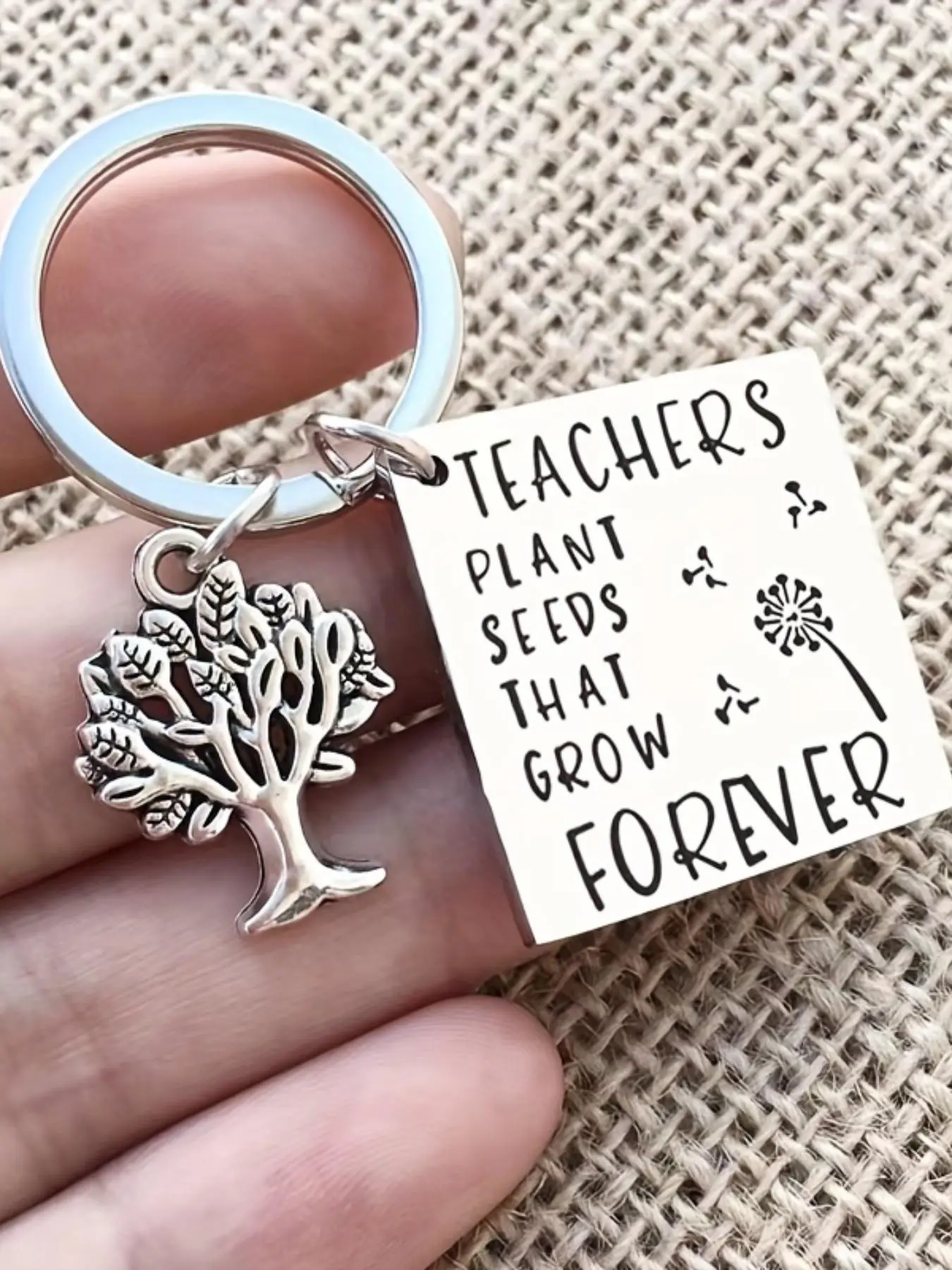 Tree Of Life Design Handmade Stylish Keychain for Teacher's Day Gift, Teacher's Day Keychain, Teacher Keychains, Stainless Steel Key Ring with Symbolic Charm, Fashion Accessories for Teachers