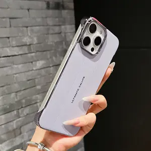 Electroplated borderless non-full-edge series phone case, compatible with iPhone 17 Pro Max, 16 Pro, 15 Plus, 14 and 13 Air. Shockproof and durable protective cover with stylish design and perfect fit