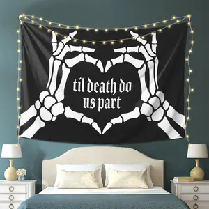 Gothic Romantic Skull Theme Tapestry Inspired by Death, for Living Room Bedroom Office Home Decoration Wall Hanging, Suitable for Room Decor, Outdoor Activities and Family Wall , Atmosphere Decoration, Dormitory, Wall , No Power Required
