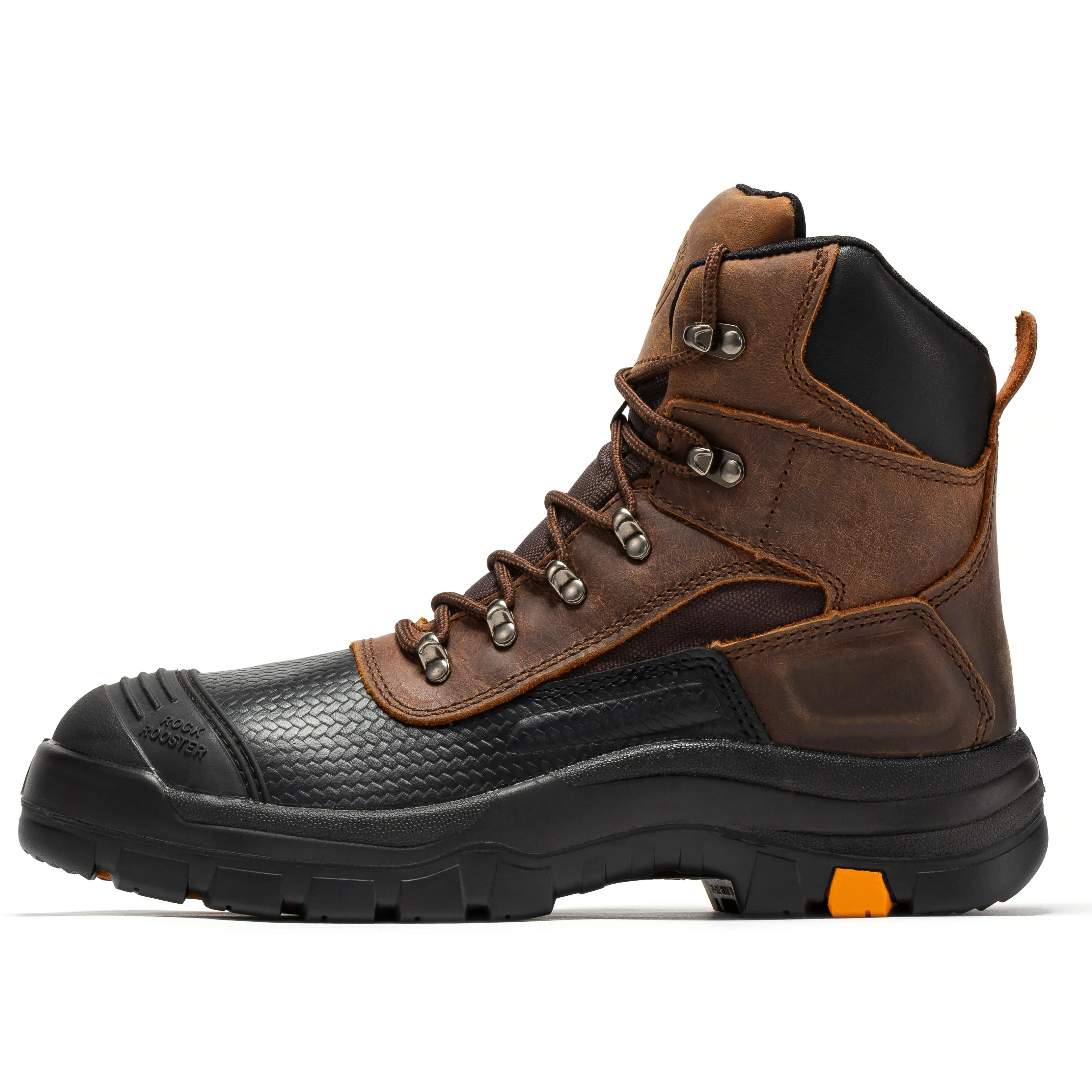 ROCKROOSTER Men's Waterproof Work Boots, 6" Lace Up Ankle Support Boots, Steel Toe ASTM Safety puncture resistant Boots for Men AK216