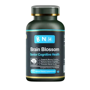 BNH Brain Blossom Reishi Mushroom & Saffron Nootropic - 19-in-1 Herbal Formula for Brain Fog Relief & Focus Support with Turmeric & Ginseng, 180 Capsules