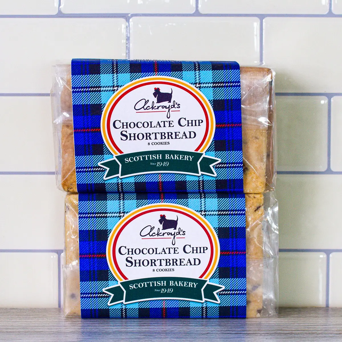 Ackroyd's Bakery Chocolate Chip Shortbread Cookies (2 Packs of 8 Cookies)