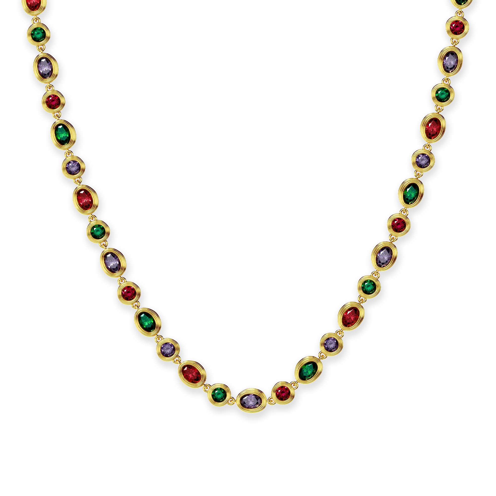 Eye Catching Catena Multi Color Gem Necklace Eye Catching Catena Multi Color Gem Necklace