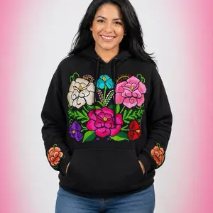 Sudaderas XL $39 -  Artesanal Hoodie – Comfort Meets Color  Cozy, colorful, and one of a kind  This handmade hoodie features vibrant Mexican floral embroidery, crafted by skilled artisans - sudadera