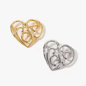 Casualcut out heart brooch fashioneasiest for matchniche style corsage high-end fashion tape pin