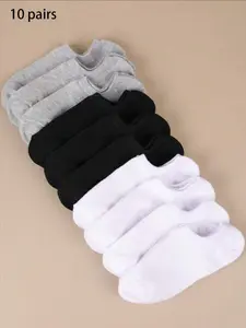 10 Pairs Women's Socks, Multi-Color Short Socks, Cozy Socks, Low Vamp Breathable Non-Slip Invisible Socks, Perfect for Summer Wear, Womenswear