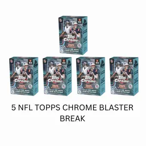 Break #23 2025 NFL Topps Chrome Blaster 5 Box Break Pick Your Team Sealed Case Football Cards
