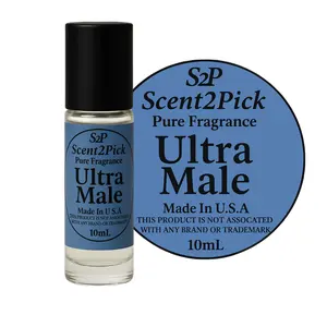 Ultra Male Inspired Roll-On Oil - 10ml Alcohol-Free Long-Lasting Oil-Based Fragrance in Travel-Friendly Roller Bottle