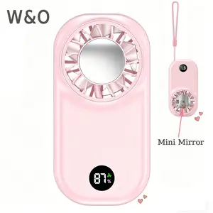 W&O Portable fan Handheld High Speed Fan, 5 Adjustable Levels for Summer Travel Vacation Essentials & Outdoor Activities, Small Personal Fan for Women's Makeup, Cool fan