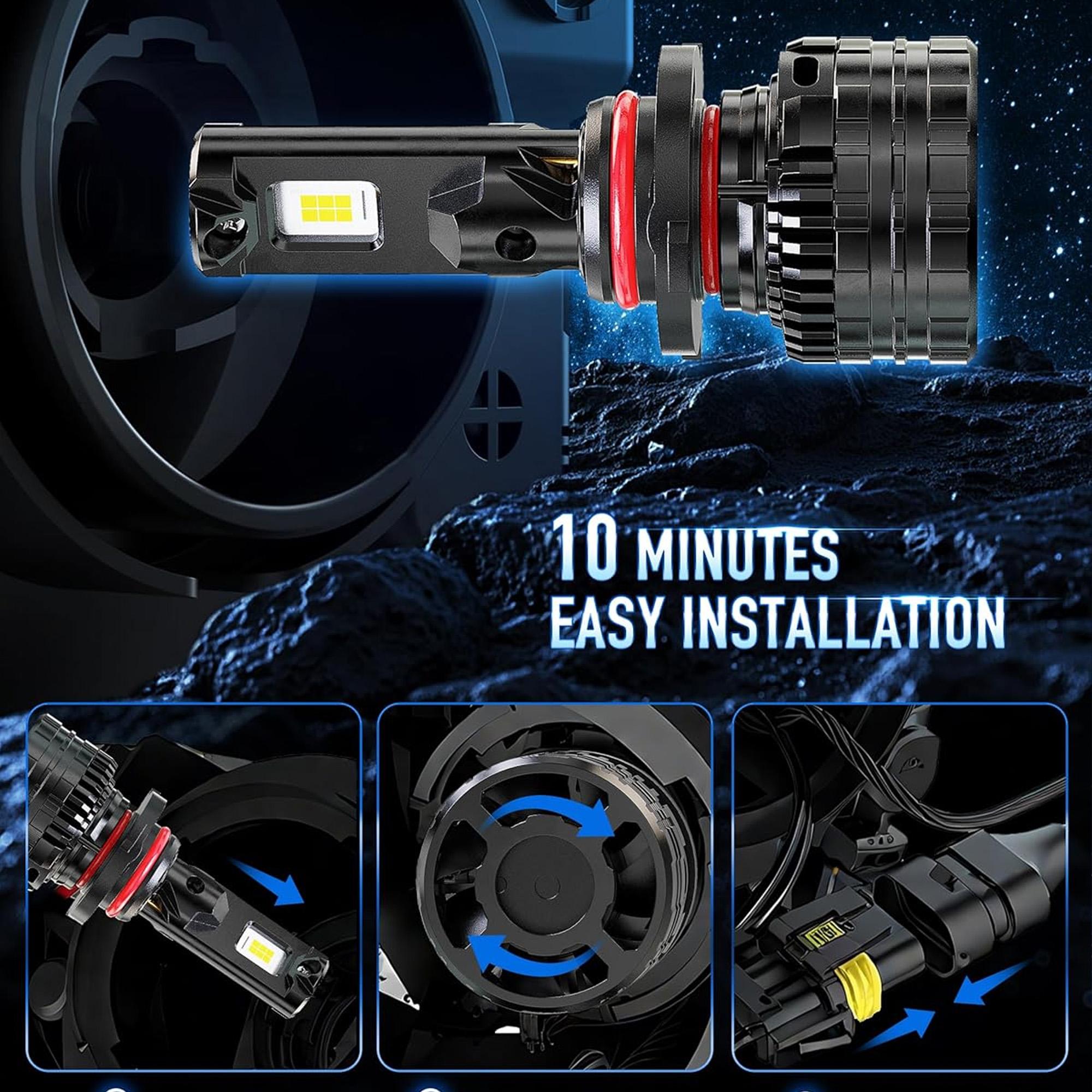 6pcs LED Headlight High/ Low Beam+Fog Light Bulbs Combo 9005+9006+H11 Fit for Toyota Corolla 2009-2013 6000K 26000LM