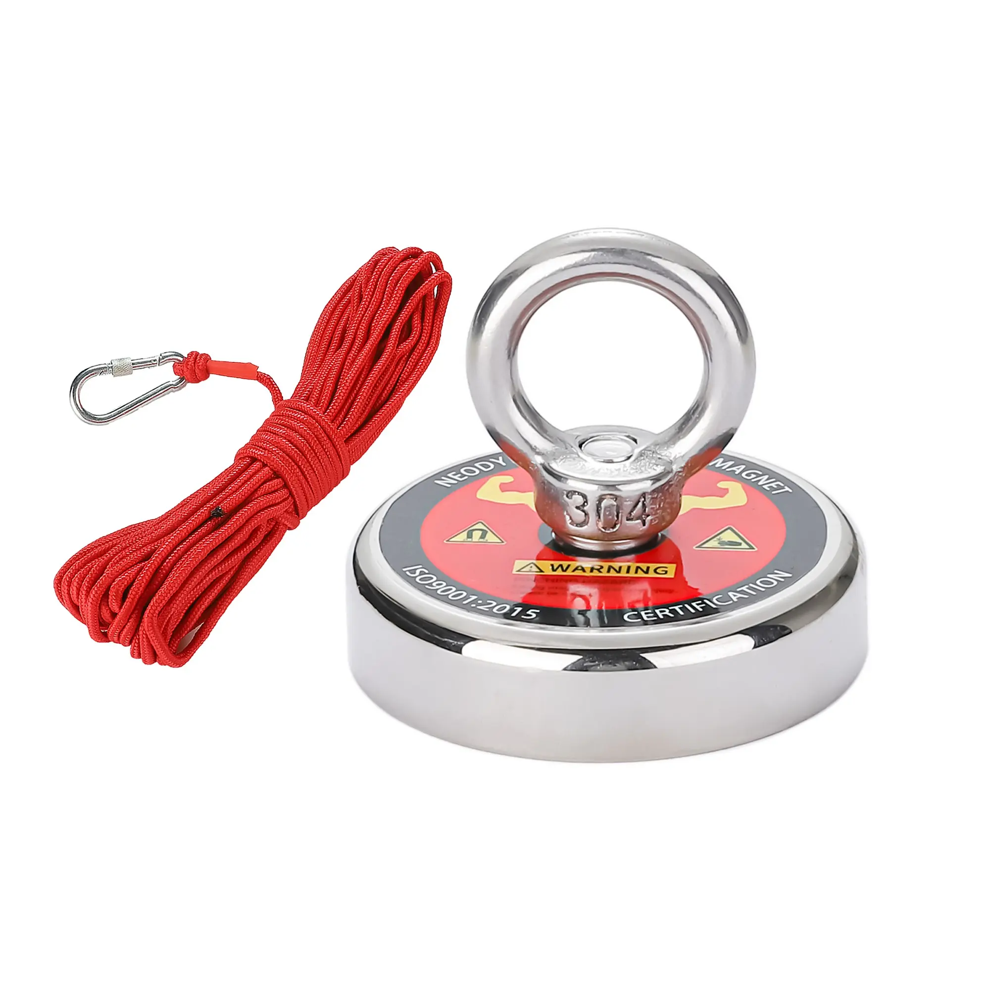 Must Have Magnet Fishing Kit! 4.2cm+1000cm rope, Super Strong Neodymium Treasure Hunting Magnet, Durable Rope & Eye Bolt, Perfect for Underwater Adventure