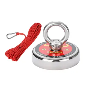 Must Have Magnet Fishing Kit! 4.2cm+1000cm rope, Super Strong Neodymium Treasure Hunting Magnet, Durable Rope & Eye Bolt, Perfect for Underwater Adventure