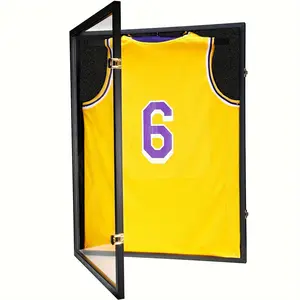 Sports Jersey Display Case Bundle: Shadow Box Frames With 98 UV Protection, Hangers, Acrylic Cover, And Valet Pinboard (Set Of 1)