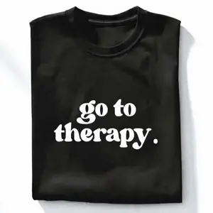 Go To Therapy Black T-Shirt - Comfortable Casual Wear for Everyday Use