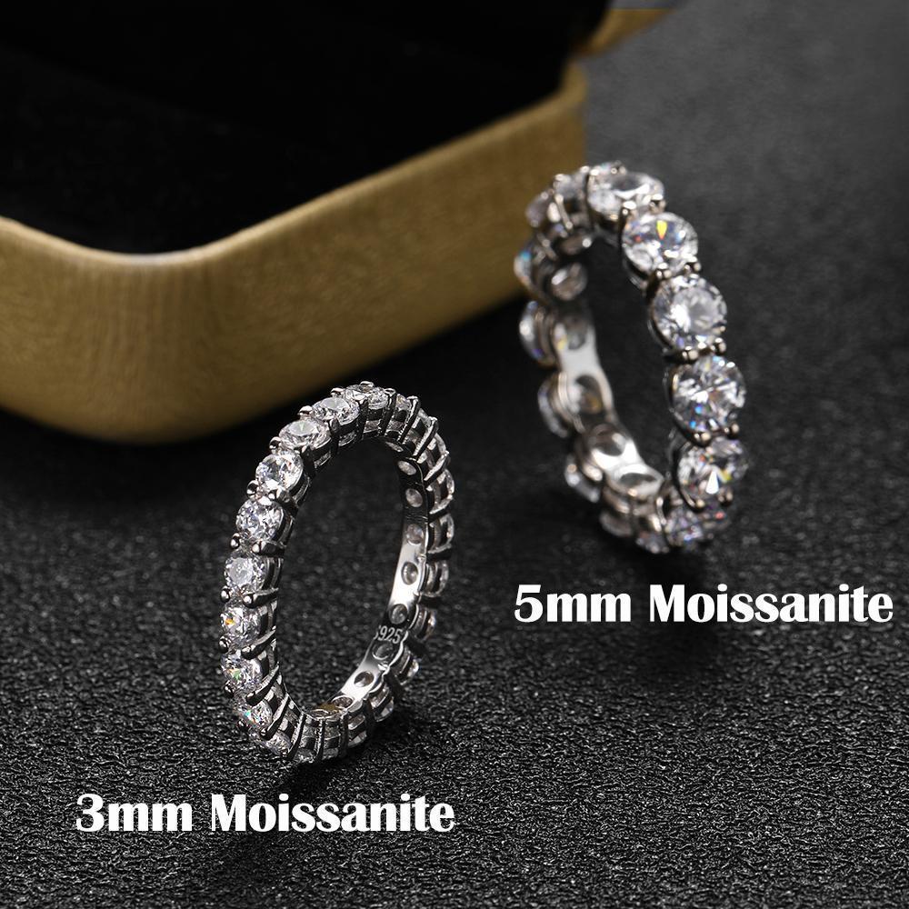 FEOBUR 5mm D Color Moissanite Ring with Certificate Women S925 Sterling Silver Full Diamond Wedding Eternity Band Jewelry Gift FEOBUR 5mm D Color Moissanite Ring with Certificate Women S925 Sterling Silver Full Diamond Wedding Eternity Band Jewelry Gift