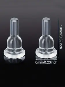 60pcs Low Allergy Silicone Ear Plugs Set, Transparent Clear Soft Full Coverage Earring Backs for Studs and Hoop Earrings, Boho Style, All Seasons