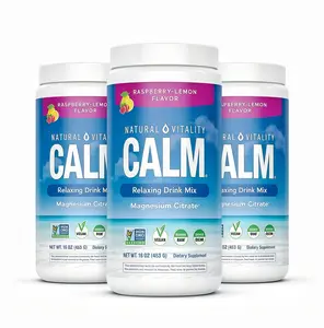 3 Pack MaxCalm Relaxing Drink Mix SF- Anti Stress Drink Mix - With Ionic Magnesium Citrate + Glycinate - Raspberry Lemon Flavor - 16 oz (453 g) - 113 Servings
