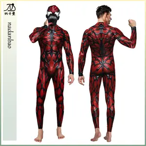 New American and European movie cos Venom 3D digital printing men and women jumpsuit tight overalls