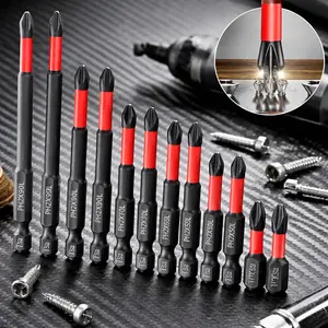 Magnetic Anti-Slip Drill Bit Set (3/6/12 Pieces), S2 Steel Material, Cross Head & Impact Bits, Suitable for Electric and Manual Screwdrivers, Non Slip Bit