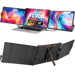 TikTokShopBlackFridayVEVOR Portable Laptop Screen Extender, 14" FHD 1080P IPS Triple Extended Monitor for 13"-17" Laptop, Swivel Portable Monitor USB-C/USB-A/Mini HDMI Port, Compatible with Mac/Wins/Android/Switch/PS5