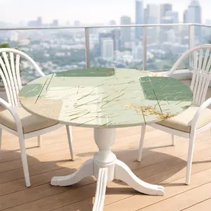 1 square brushstroke digital printing, elastic round tablecloth, elastic tablecloth for dining tables, removable, suitable for kitchens, outdoor gardens, versatile and practical