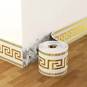 Gold Edge Thick PVC Wall Sticker, Self-Adhesive Waterproof Trim for Bathroom Kitchen, DIY Decoration Wallpaper, Wholesale Bulk Purchase
