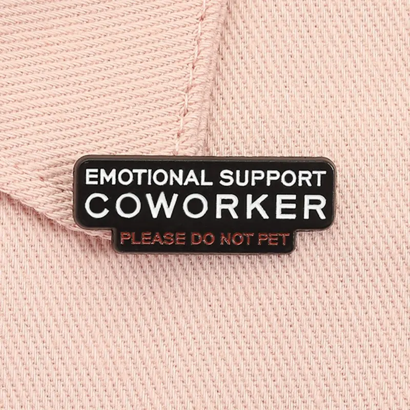 Emotional Support Coworker Colleague Do Not Pet Enamel Pin Alloy Brooch Pin Funny Office Workplace Humorous Quote Metal Brooch Lapel Backpack Badge Fashion Jewelry Accessories Gift for Friends Fashion Accessory Enamel Lapel Pins