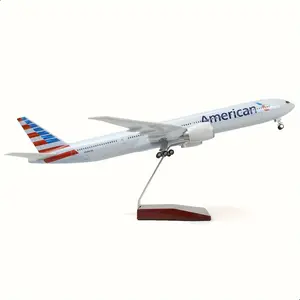 1/150 Boeing 777-300ER AA Airlines 18.5 inchs Large Model Diecast Airplane Model Kits with Stand Airlines Model Display Collectible for Aviation Enthusiast Gift