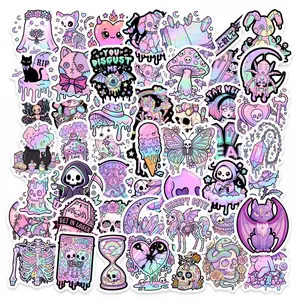 50 Vibrant, Adorable Gothic-style Stickers, Perfect for Scrapbooks, Diaries, Laptops, Water Bottles, Cars, and Other Items with Faith-based Designs—gifts with Positive Messages.