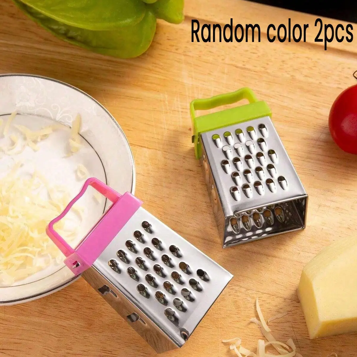 Stainless Steel Mini Cheese Grater, Creative Random Color Box Grater, Kitchen Tool for Slicing Ginger and Vegetables, Multi-Functional Vegetable Grater