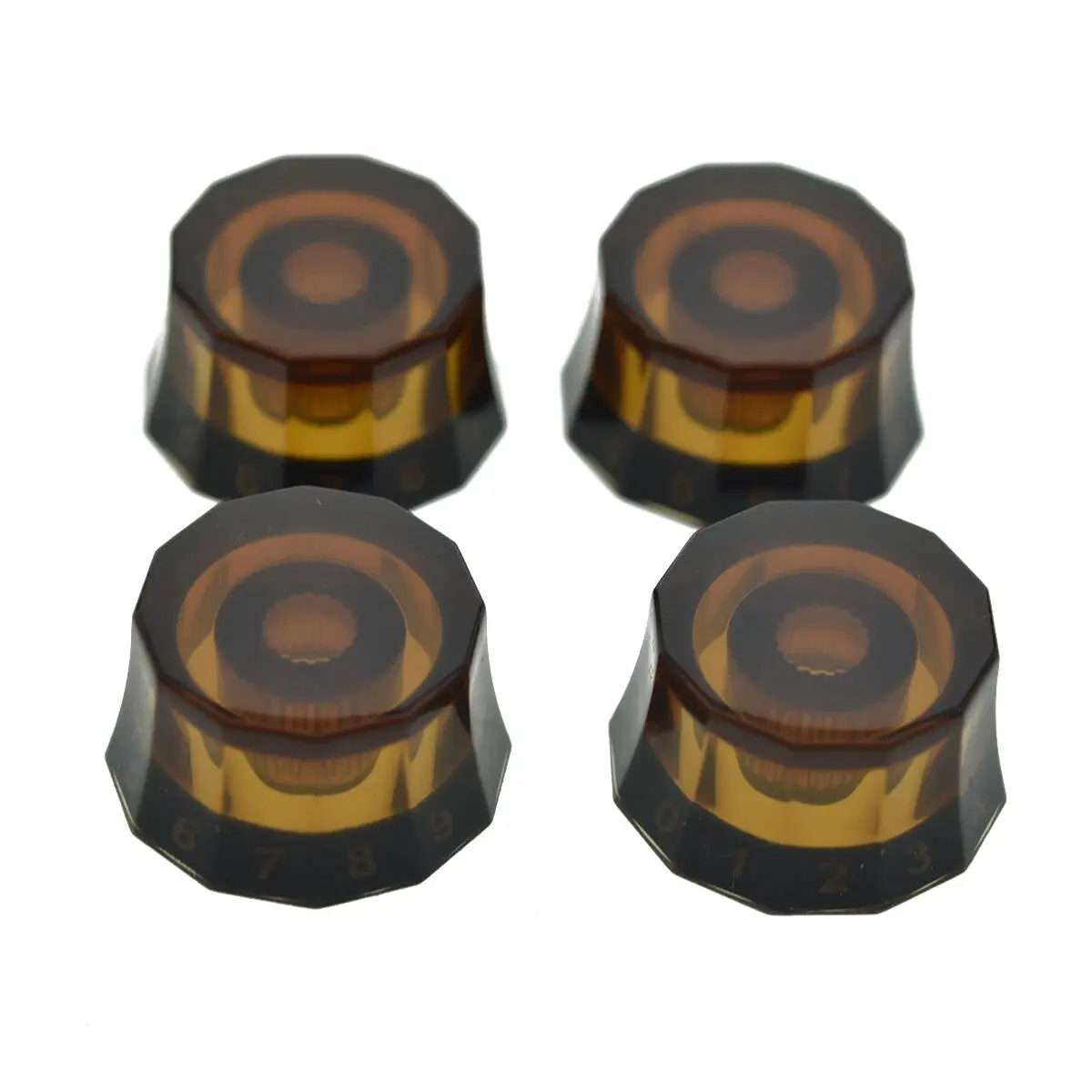 Lampshade Guitar Knobs for PRS USA Core & CE - 24-Spline Split Shaft (Set of 4) - Amber